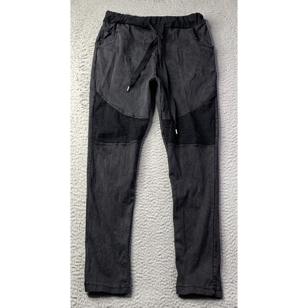 Venti6 Pants Womens Medium Fits Small Gray Waist 26" Drawstring Elastic Waist